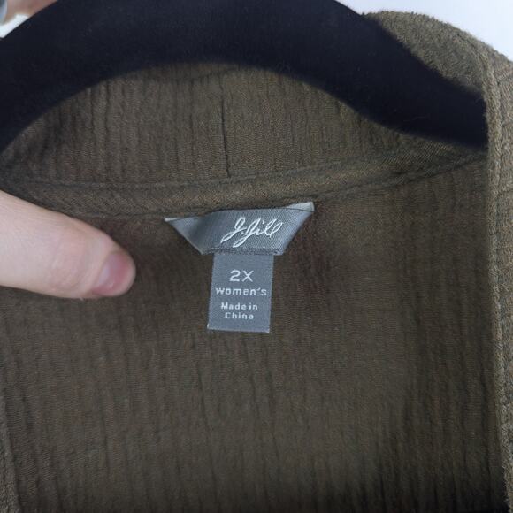 J Jill Set Womens 2X Jacket Skirt Outfit Brown Hemp Silk Lagenlook Boho Earthy - Picture 11 of 12